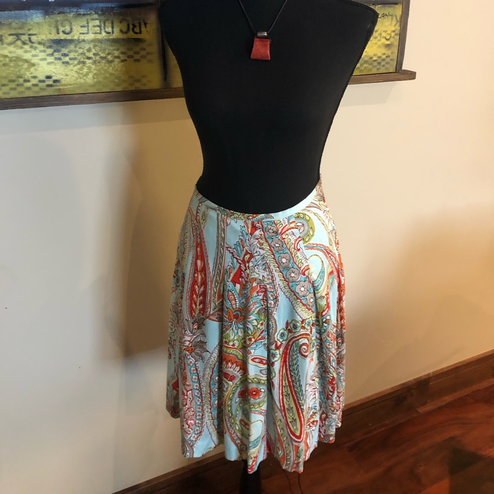 Tommy Bahama pleated tropical print skirt, size 2 - Picture 2 of 5